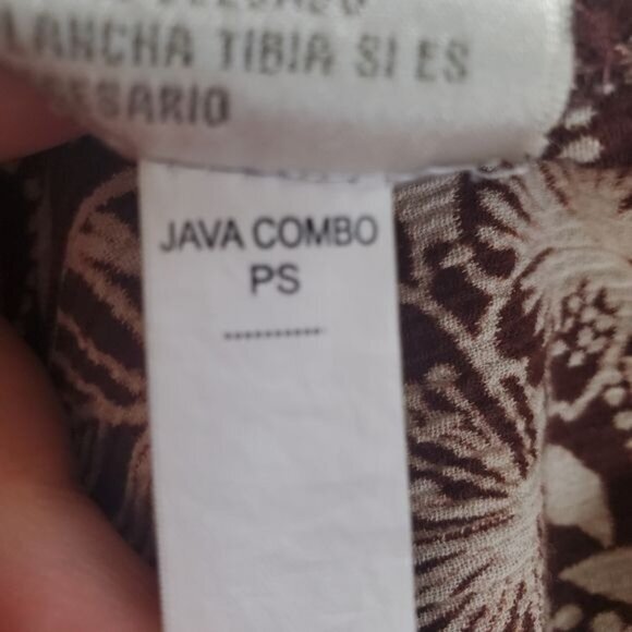 VINTAGE ERIKA Womens Button Up SZ SP Collar Floral Tropical Java Brown Textured - Picture 9 of 9